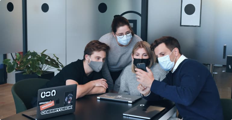 The Accotomate team reviewing a client's books together.